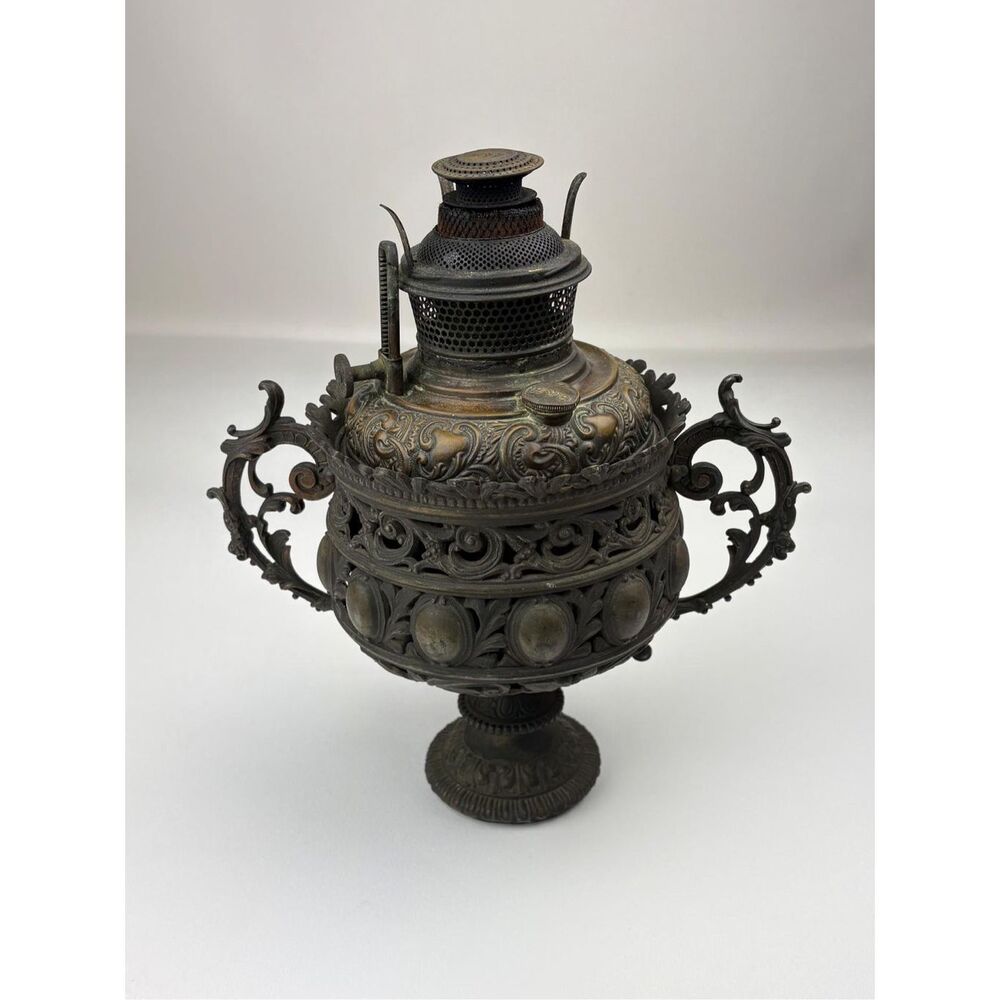 Antique Original 1896 B&H Bradley & Hubbard Center Draft Parlor Oil Lamp Handles